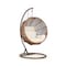 Manhattan Comfort Zolo Hanging Lounge Egg Swing Chair in Cream and Saddle Brown, PK2 OD-HC001-CR - alternate 1